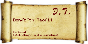 Donáth Teofil névjegykártya